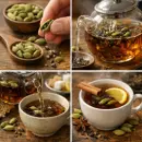 عکس تصویری از طریقه مصرف هل در چای | فواید و روش های استفاده از هل